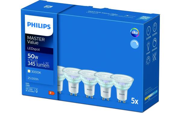 Philips Professional Lampe MASTER LED Spot VLE D 4 7 50W GU10 830 36D