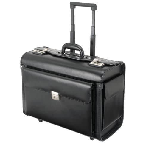 Alassio Pilotenkoffer "SILVANA", Lederimitat, schwarz