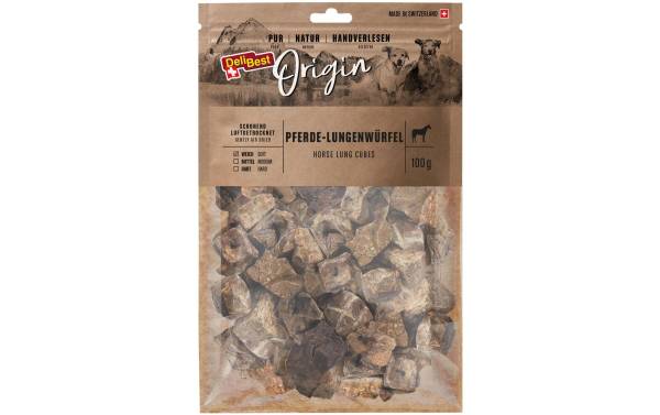 DeliBest Kausnack Origin Pferde-Lungenwürfel 100 g