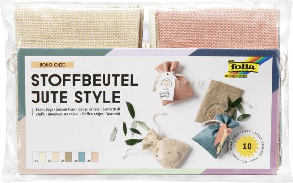 folia Stoffbeutel Jute Style 'BOHO CHIC'