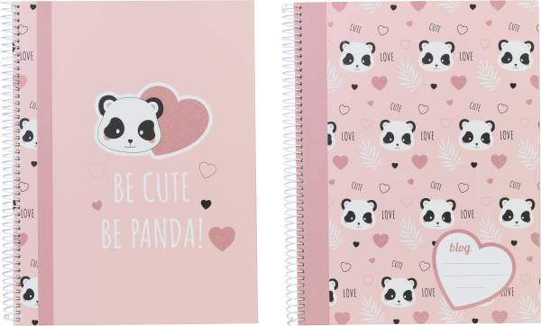 ANCOR Spiralbuch Hardcover A4 117110 B'LOG CUTE PANDA,liniert 80 B.