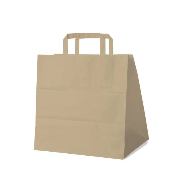 Papiertragetasche braun 32+21 x 33 cm – 250 Stück
