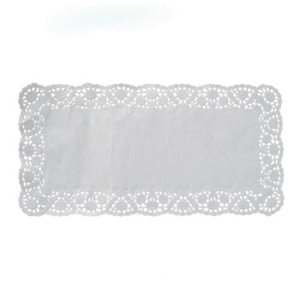 Deko-Tortenspitze (PAP) eckig weiß 40 x 30 cm – 100 Stück