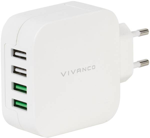 USB Ladegerät mit Smart-IC 4 ports VIVANCO 37564