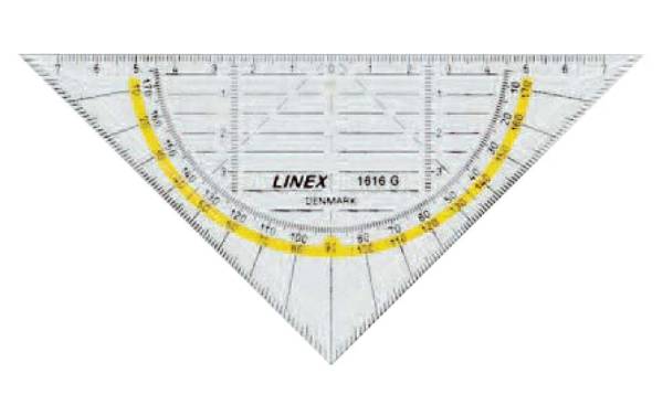 Geometriedreieck 14cm transparent LINEX 100414085