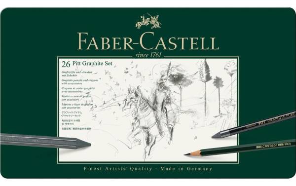 FABER-CASTELL PITT GRAPHITE Set groß, 26-teiliges Etui