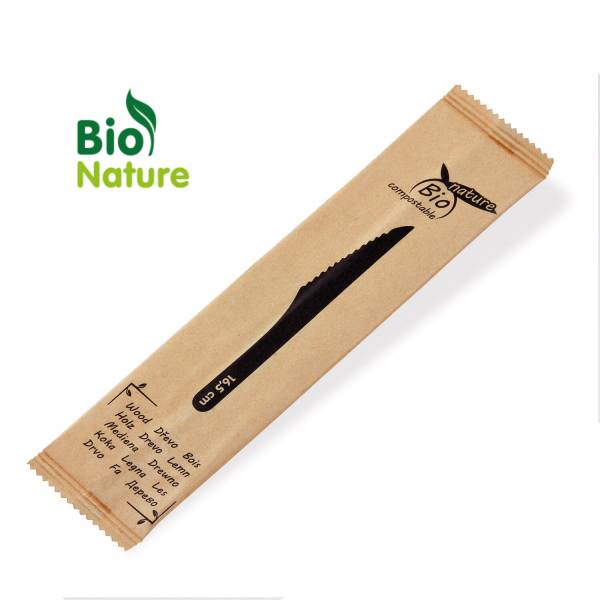 100 Bio Holzmesser einzeln verpackt 16,5cm lang Pack