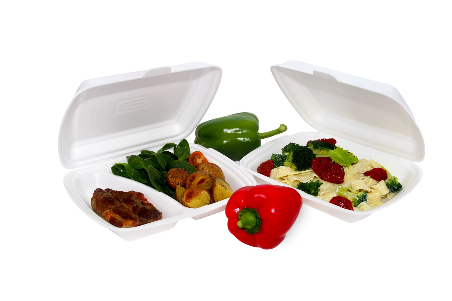 IP Verpackungen 1 Karton Menü-Box weiß 3-geteilt, laminiert
