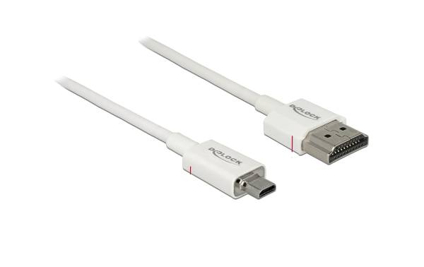 Delock Kabel 4K 60Hz HDMI – Micro-HDMI (HDMI-D), 1 m, Weiss