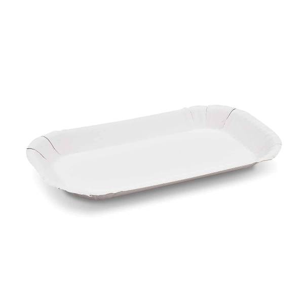 Pappschale oval weiß 23 x 15 x 2 cm – 100 Stück