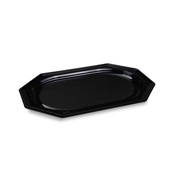 Catering-Platte (rPET) oval schwarz 45 x 30,2 cm – 10 Stück