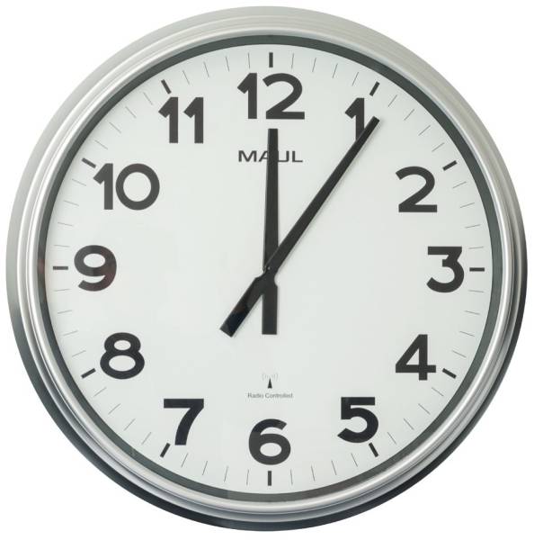 MAUL Wanduhr/Funkuhr MAULride, Durchmesser: 610 mm, silber