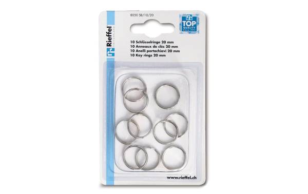Robert Rieffel Schlüsselring 20 mm, 10 Stück, Silber