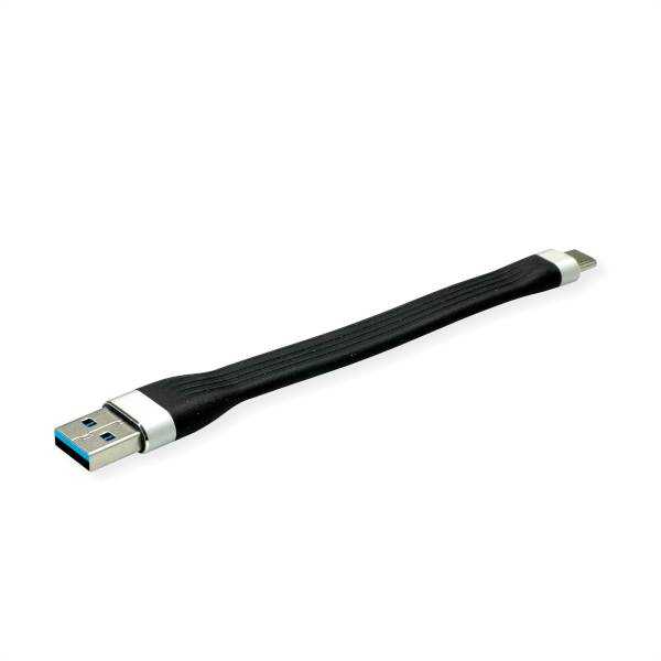 ROLINE USB-A-C, Lade &amp; Datenkabel 11.02.9014 Black, ST/ST, 3.2 Gen1 11cm
