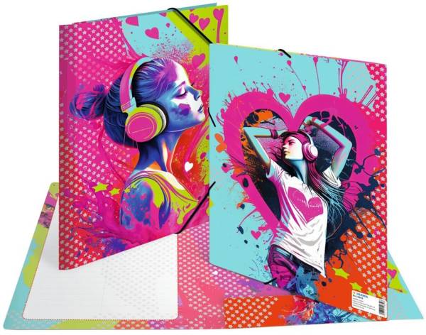 HERMA Eckspannermappe 'Music Girl', Karton, DIN A4