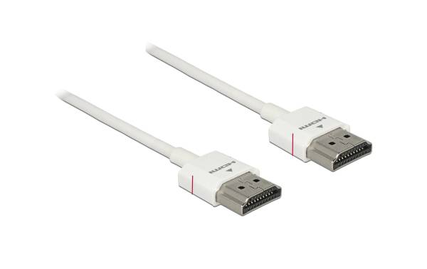 Delock Kabel 4K 60Hz HDMI – HDMI, 2 m, Weiss