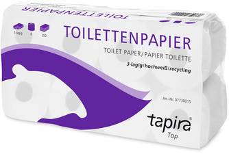 Tapira Toilettenpapier, 2-lagig, weiß, Großpackung