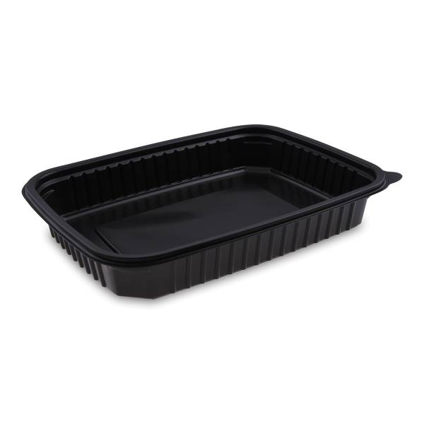 Mikrowellenschale (PP) schwarz L 250 x 185 x 40 mm 1200ml – 50 Stück
