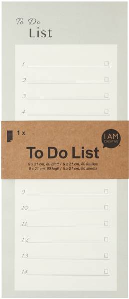 I AM CREATIVE To Do Liste 9x21cm MAA4005.37 grün 80 Blatt