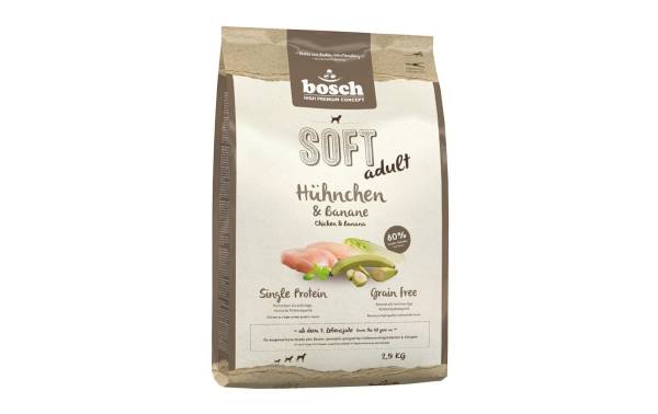 Bosch Tiernahrung Halbfeuchtfutter Soft Adult, Huhn &amp; Banane, 2.5 kg