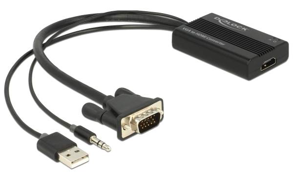 Delock Konverter VGA – HDMI Schwarz