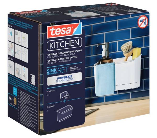 tesa KITCHEN Spülbecken Organizer, weiß