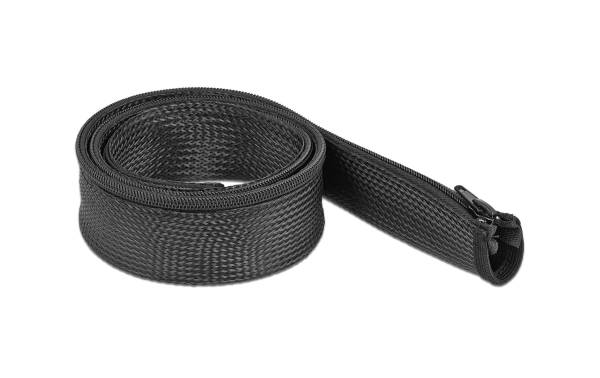 Delock Kabelschlauch 1 m x 50 mm, mit Reissverschluss Schwarz