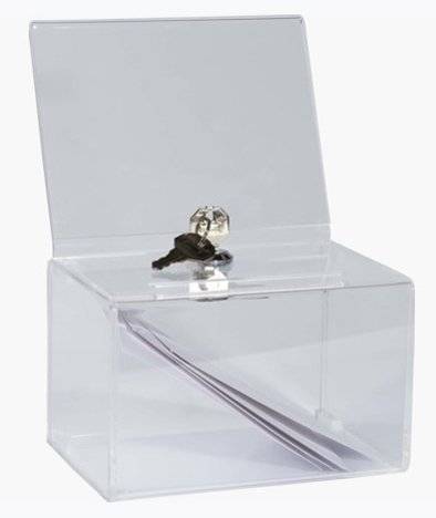 EXACOMPTA Aktionsbox, aus Acryl, abschließbar, glasklar