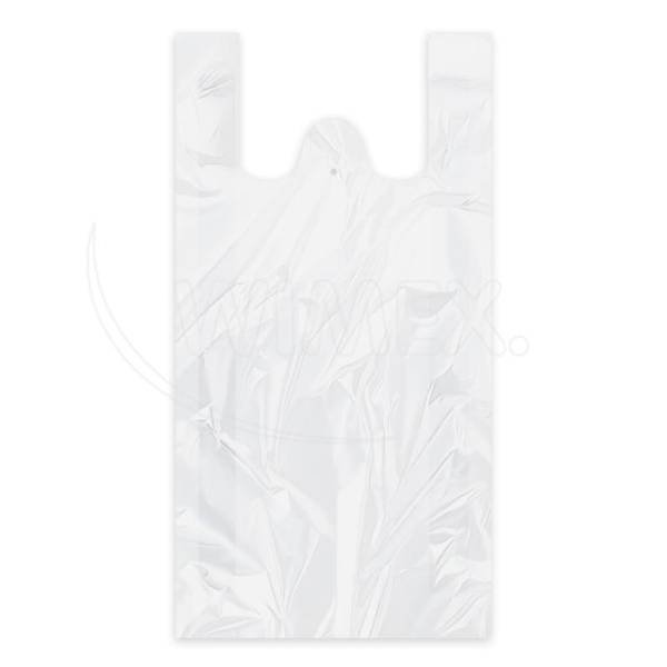 Hemdchen-Tragetasche (HDPE) extra-stark weiß 30+20 x 60cm 15kg – 50 Stück