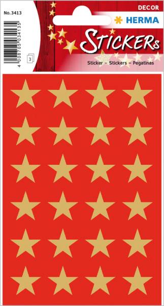Sticker Sterne gold 72 Stück/3 Blatt HERMA 3413