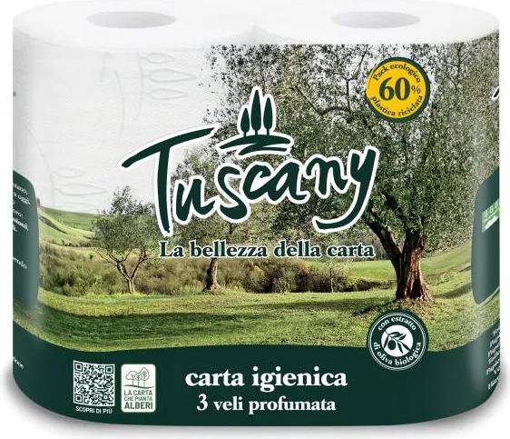 Toilettenpapier Tuscany, 100% Zellstoff, 3-lagig, weiss Pack à 4 Rollen