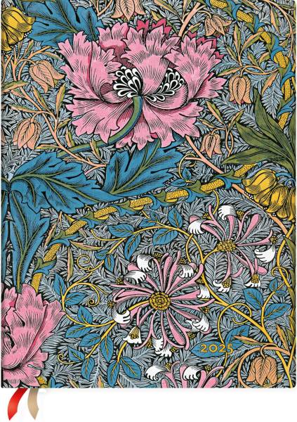 PAPERBLANKS Agenda Morris Heckenkir. 2025 DHD6059 1W/2S HOR Ult. HC DE 17.5x23cm