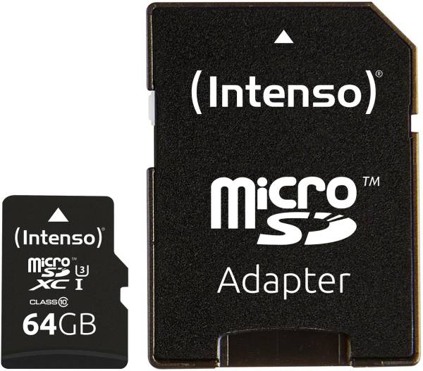 Micro SDXC Card PRO64GB with adapter, UHS-I INTENSO 3433490