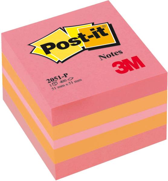 Würfel Mini Pink 51x51mm 3-farbig ass./400 Blatt POST-IT 2051-P