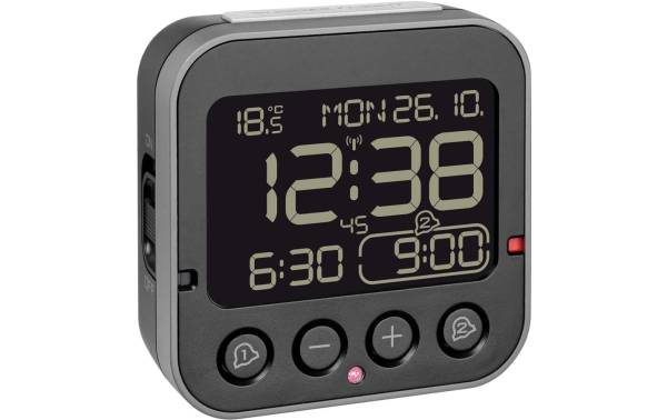 TFA Dostmann Funkwecker Bingo Schwarz