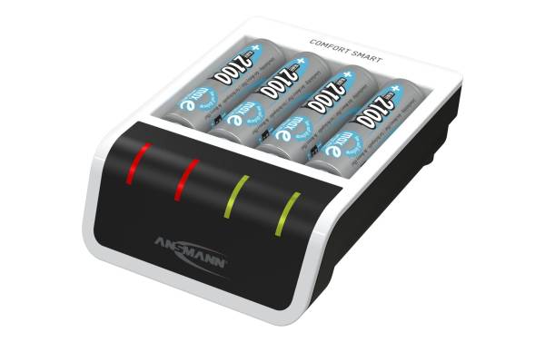 ANSMANN Schnell-Ladegerät Comfort Smart inkl. 4 Akkus