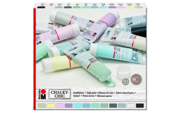 Marabu Kreidefarbe "Chalky-Chic", 12 x 100 ml