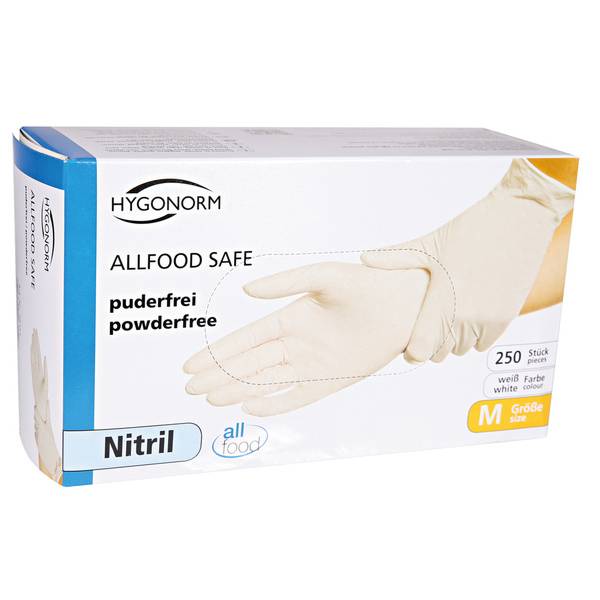 Handschuhe Nitril M Allfood Safe weiss puderfrei 24 cm 250 Stück