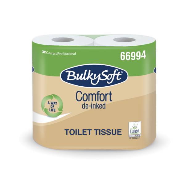 Toilettenpapier Comfort Bulkysoft, weiss, recycling, 500 Blatt, 2-lagig 9,5x10,5cm - Karton à 40 Rol