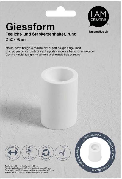 I AM CREATIVE Silikon Giessform MAA1704.09 Kerzenhalter
