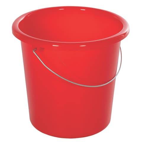 Haushalteimer 10 Liter in Rot mit Stahlbügel