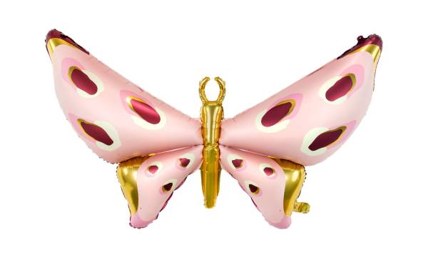 Partydeco Folienballon Schmetterling 120 x 87 cm, Gold/Rosa