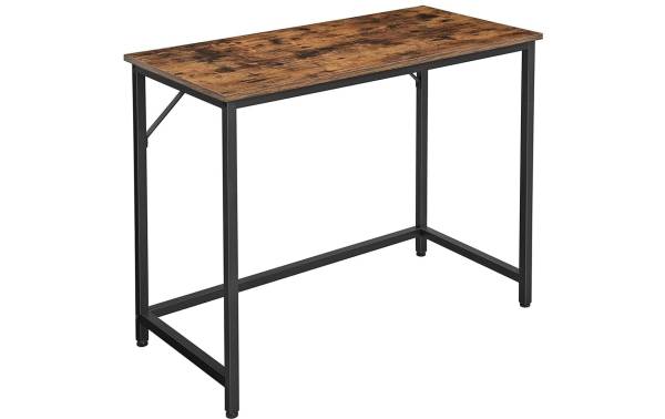 VASAGLE Tisch aus Holz und Metall 100 x 50 cm, Braun/Schwarz