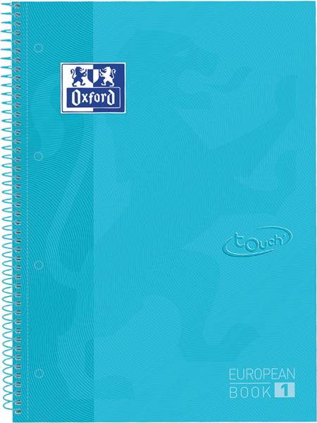 OXFORD Spiralbuch A4+ 400107010 kariert 5mm past.blau 80 Blatt