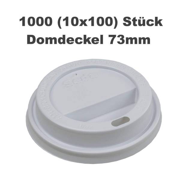1000 Domdeckel (PS) weiß 73mm - Karton 10x100