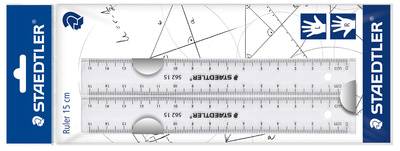 STAEDTLER Flachlineal, 300 mm, aus Kunststoff, transparent