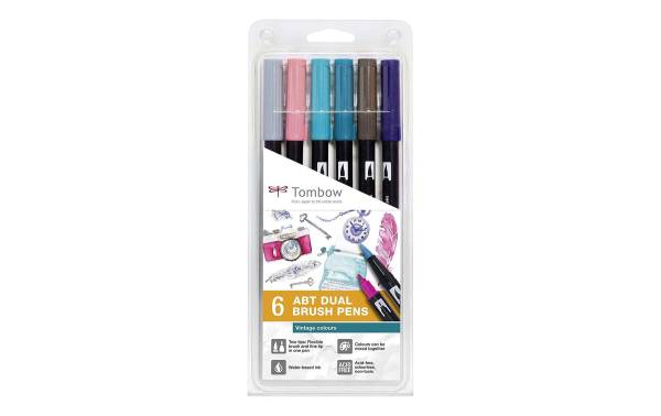 ABT Dual Brush Pen Vintage Colours 6 Stück TOMBOW ABT-6P-5