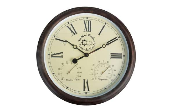 Esschert Design Gartenuhr Braun, Ø 38.3 cm