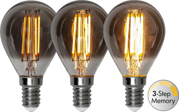 LED Leuchtmittel E14 P45 Soft Glow Smoke 3-step memory