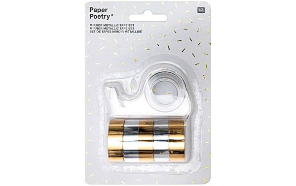 Rico Design Washi Tape Mirror Metallic Tape Set 6 Rollen, Gold/Silber